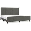 vidaXL Bettgestell ohne Matratze Dunkelgrau 200x200 cm Samt