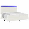vidaXL LED Boxspringbett Creme und Wei&szlig; 200 x 200 cm Cordstoff