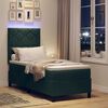 vidaXL LED Boxspringbett mit Matratze Dunkelgr&uuml;n 80 x 200 cm Stoff