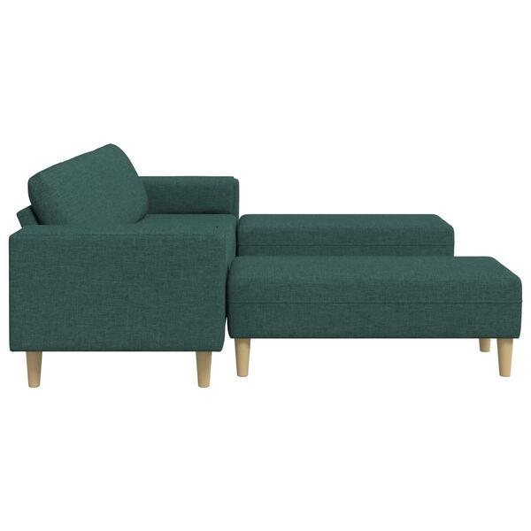vidaXL Sofa Set Dunkelgrün Stoff