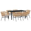 vidaXL Garten Essgruppe 7 pcs Braun Pulverbeschichteter Stahl