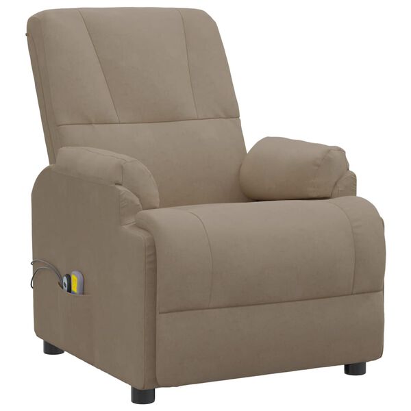 vidaXL Massagesessel Elektrisch Taupe Wildleder-Optik
