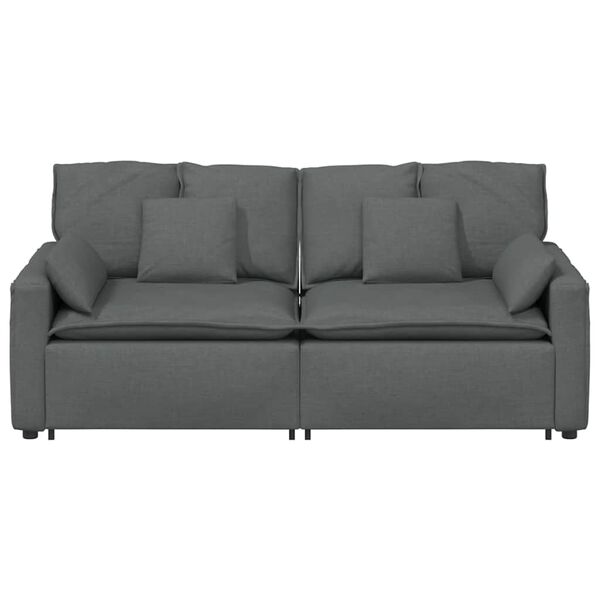 vidaXL Modulares Sofa mit Kissen Dunkelgrau