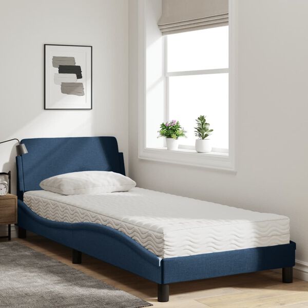 vidaXL Bett mit Matratze "Dover" Blau 80x200 cm Stoff