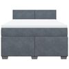 vidaXL Boxspringbett mit Matratze Dunkelgrau 140x200 cm Samt
