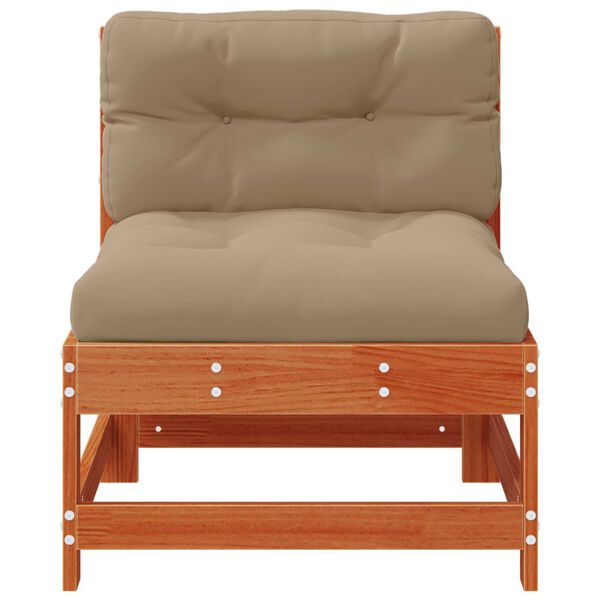 vidaXL Garten Mittelssofa Massives Kiefernholz Wachsbraun