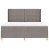 vidaXL Boxspringbett mit Matratze Taupe 180 x 200 cm Stoff