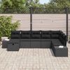 vidaXL Garten-Sofa-Set mit Kissen 8 pcs Schwarz Poly Rattan