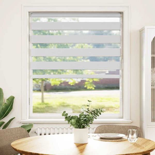 vidaXL Doppelrollo Wei&szlig; 100x100 cm Stoffbreite 95,9 cm Polyester