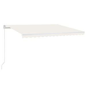 vidaXL Markise Manuell Einziehbar mit LED 450x300 cm Creme