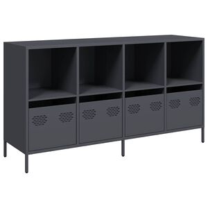 vidaXL Sideboard Anthrazit 135x39x73,5 cm Kaltgewalzter Stahl