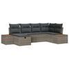vidaXL Gartensofa-set mit Kissen mit Speicher Grau Poly-Rattan