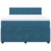 vidaXL Boxspringbett mit Matratze Blau 160x200 cm Samt