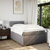 vidaXL Boxspringbett mit Matratze Taupe 120x200 cm Stoff