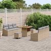 vidaXL Garten-Sofa-Set mit Kissen mit Kissen 9 pcs Beige und Hellgrau