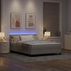 vidaXL Boxspringbett mit Matratze mit LED Taupe 160 x 200 cm Stoff