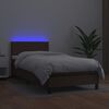 vidaXL Boxspringbett mit Matratze & LED Braun 100x200 cm Kunstleder