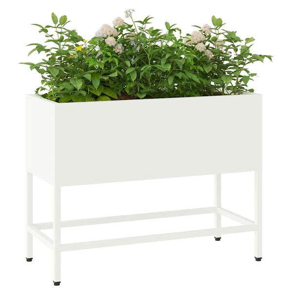 vidaXL Hochbeet Gartenpflanzer Weiß 60 x 26 x 45 cm Stahl