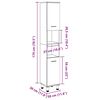 vidaXL Badezimmerschrank Betongrau 30x30x179 cm Holzwerkstoff