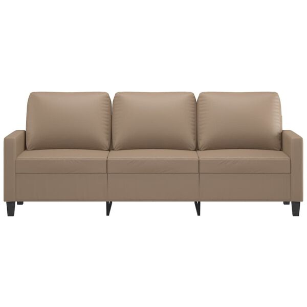 vidaXL 3-Sitzer-Sofa Cappuccino-Braun 180 cm Kunstleder