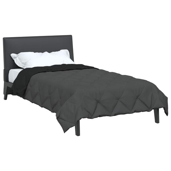 vidaXL Sommerdecke Schwarz und Anthrazit 200 x 135 cm Mikrofaser