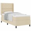 vidaXL Boxspringbett mit Matratze mit Kopfteil Creme 90 x 200 cm Stoff