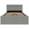 vidaXL Bett mit Bettkasten Hydraulisch LED Hellgrau Stoff 90x200 cm