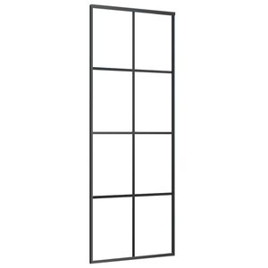 vidaXL Schiebet&uuml;r Aluminium und ESG Glas 76x205 cm Schwarz