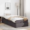vidaXL Ottoman-Bett mit Matratze Grau 90x190 cm Kunstleder