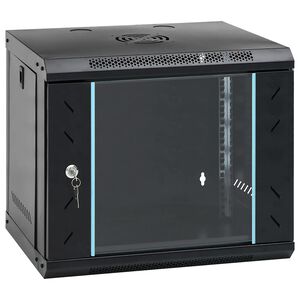 vidaXL Netzwerkschrank mit Speicher Black 530 x 400 x 450 mm Stahl