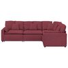vidaXL Modulares Sofa mit Kissen Stoff Weinrot
