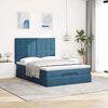 vidaXL Ottoman-Bett mit Matratzen & LEDs Dunkelblau 140x200 cm Samt