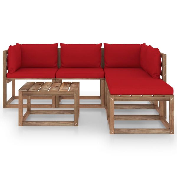 vidaXL 6-tlg. Garten-Lounge-Set aus Paletten mit Kissen Kiefernholz