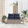 vidaXL Garten-Sofa mit Kissen 120 x 62 x 69 cm Poly-Rattan