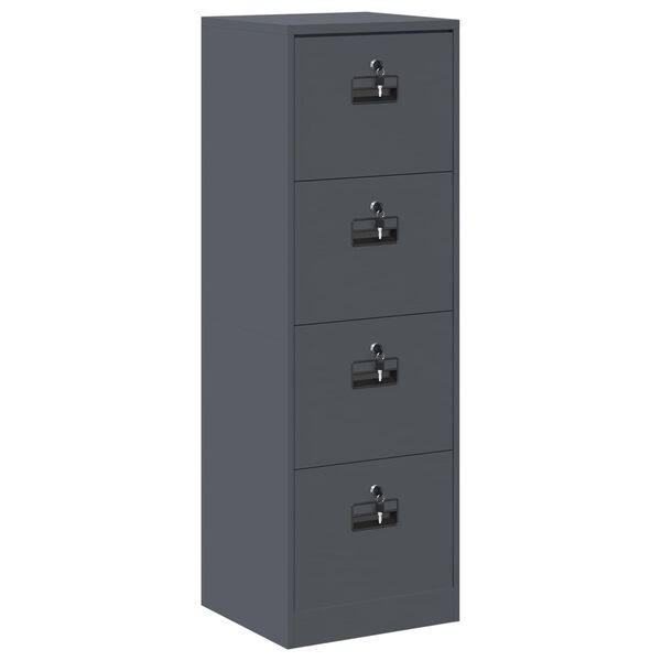 vidaXL Aktenschrank Anthrazit 45,5 x 42 x 139 cm Kaltgewalzter Stahl