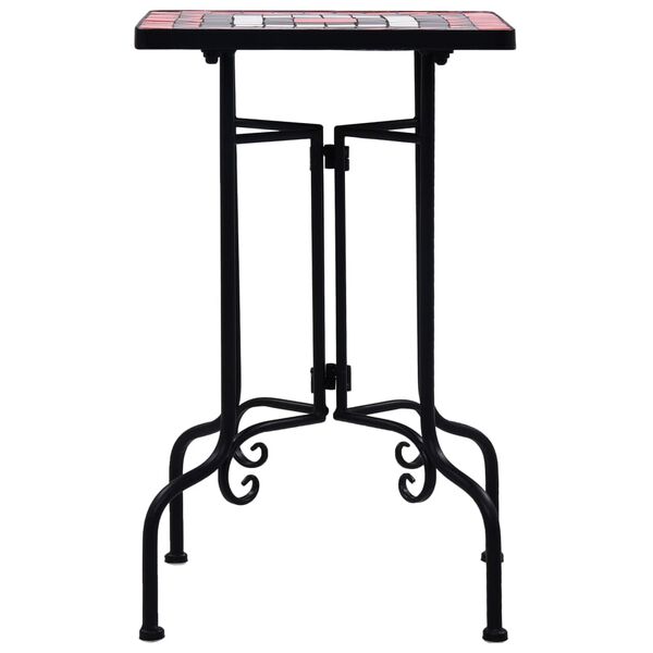 vidaXL Beistelltisch Mosaik Keramik Terracotta und Wei&szlig;