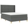 vidaXL Boxspringbett mit Matratze Dunkelgrau 140 x 200 cm Stoff