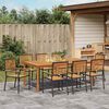 vidaXL Garten Essgruppe 9 pcs Schwarz Massivholz Akazie