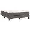 vidaXL Boxspringbett mit Matratze Grau 140x200 cm Kunstleder