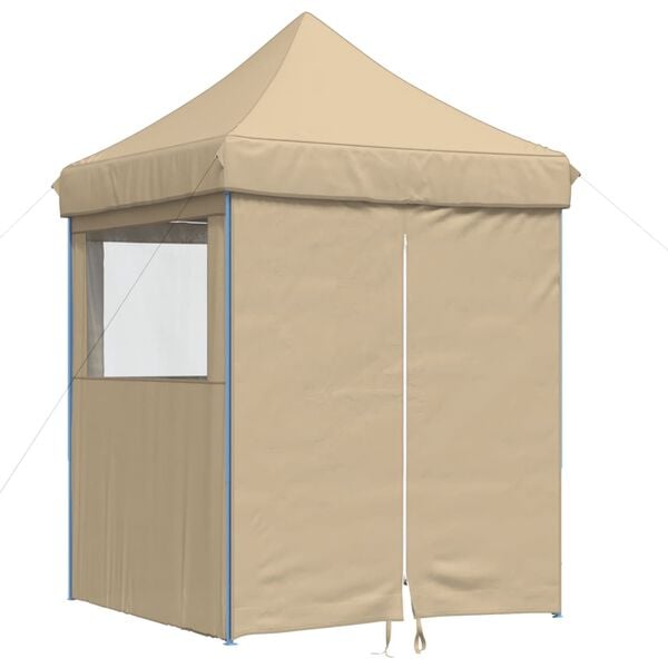 vidaXL Partyzelt Faltbar Pop-Up mit 4 Seitenteilen Beige