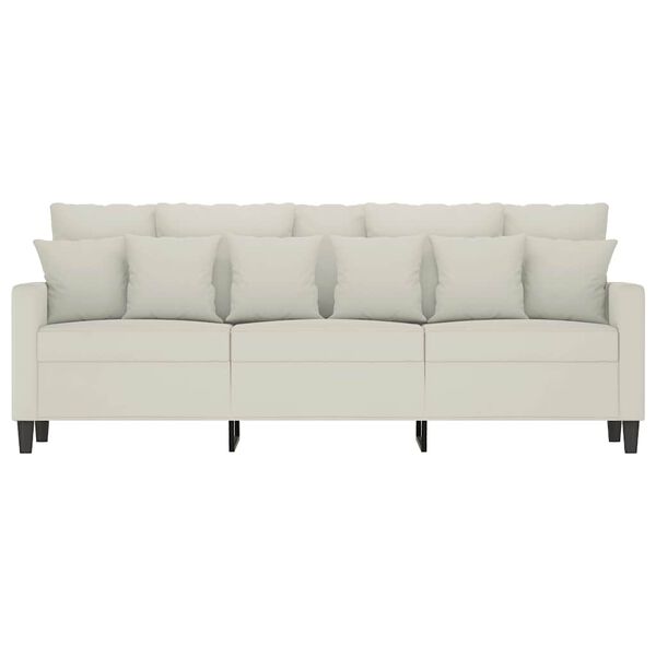 vidaXL 3-Sitzer-Sofa Creme 180 cm Samt