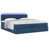 vidaXL Ottoman-Bett mit Matratze & LEDs Blau 160x200 cm Stoff