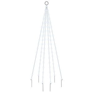 vidaXL LED-Weihnachtsbaum f&uuml;r Fahnenmast Kaltwei&szlig; 108 LEDs 180 cm
