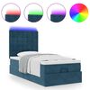 vidaXL Ottoman-Bett mit Matratzen & LEDs Dunkelblau 90x190 cm Samt