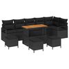 vidaXL Garten-Sofa-Set mit Kissen mit Speicher 10 pcs Schwarz