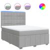 vidaXL Boxspringbett mit Matratze Hellgrau 160x200 cm Stoff