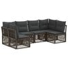 vidaXL Gartensofa-set 6 pcs Grau Poly-Rattan