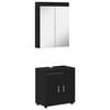 vidaXL Badezimmerm&ouml;bel-Set TULUM 2 Stk. Schwarz 60 x 34 x 63 cm