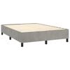 vidaXL Boxspringbett mit Matratze & LED Hellgrau 140x190 cm Samt