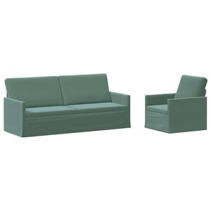 vidaXL Sofa-Set 2 pcs Meergr&uuml;n Samt (V)